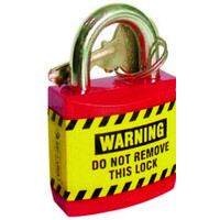 USS Economy Red Safety Padlock 25mm Shackle