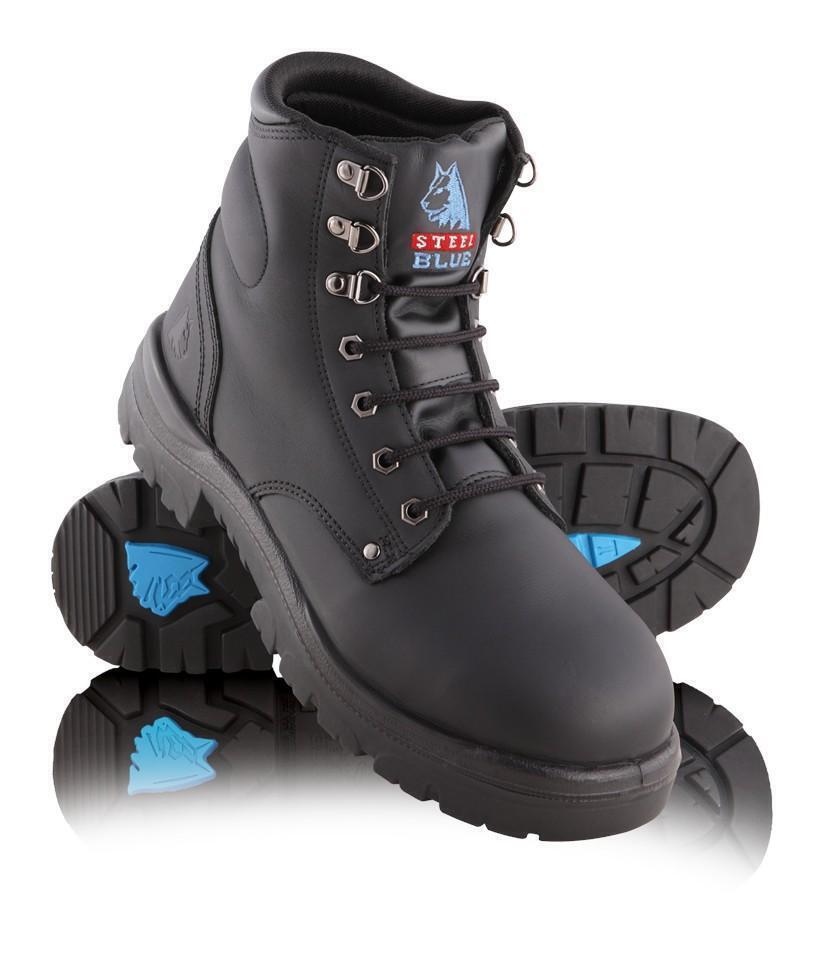 STEEL BLUE Argyle Lace Up Steel Toe (BLACK)