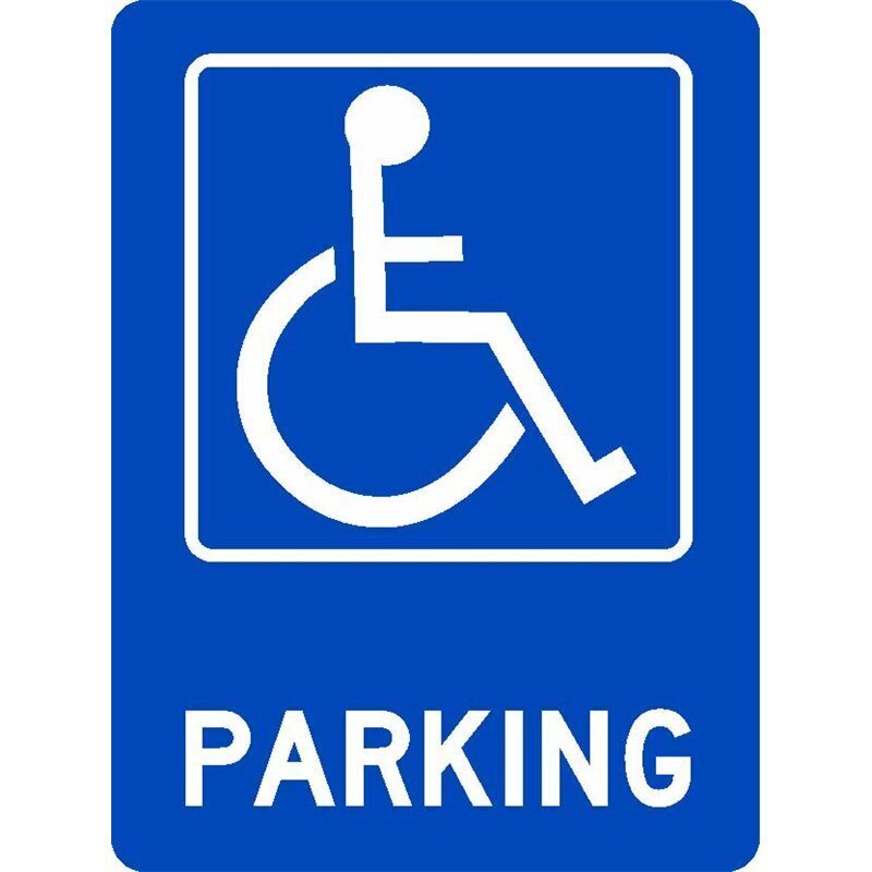 Disabled Parking Sign W/ Wording & Pictograph