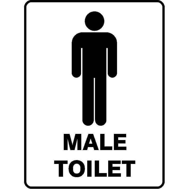 Male Toilet Sign with Picto Poly 300mm x 225mm