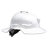 TUFFGARD Broad Brim Hard Hat Vented 6 Point Ratchet Harness Type 1 w/ Poly Lamp Bracket (CTN OF 10)