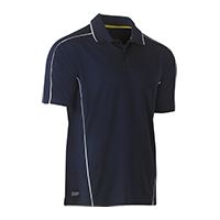 BISLEY Cool Mesh Polo With Reflective Piping NAVY, 3XL