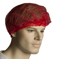 BASTION Crimped Beret Hair Net 21" Red (CARTON OF 1000)