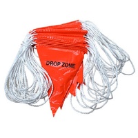 Bunting DROP ZONE 30m Length Orange Flagging (PACK OF 10)