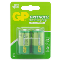 GP Greencell 1.5V  Extra Heavy Duty C - Card of  2